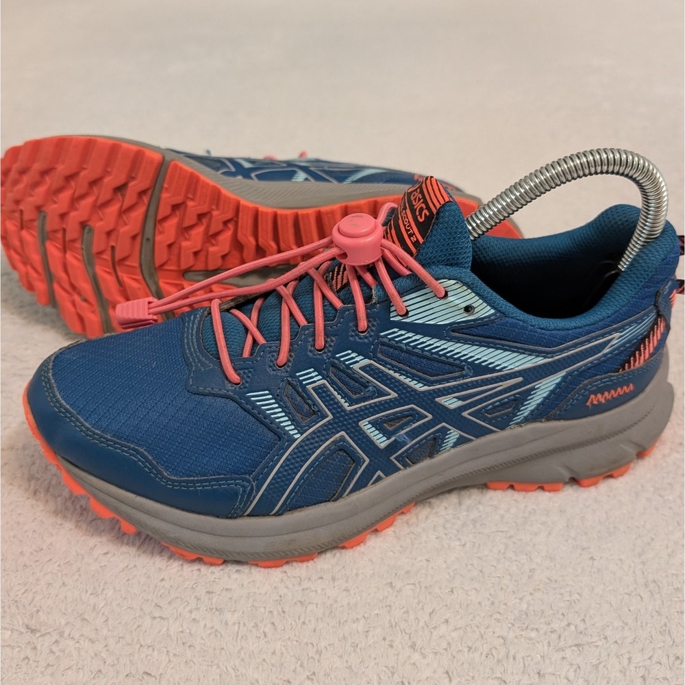 ASICS Womens‎ Trail Scout 2 Blue PINK Running Shoes Sneakers NO TIE  US 7.5